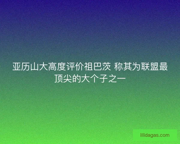 亚历山大高度评价祖巴茨 称其为联盟最顶尖的大个子之一