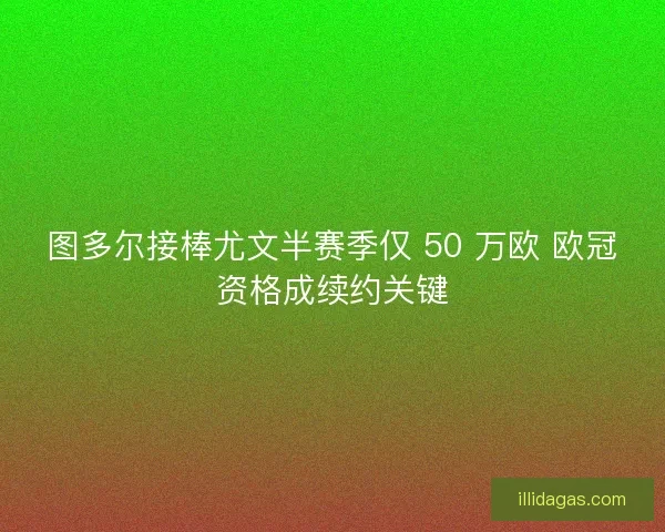 图多尔接棒尤文半赛季仅 50 万欧 欧冠资格成续约关键